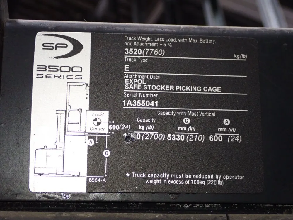 Crown 3000 Lbs Order Picker - Sp 3500 Series