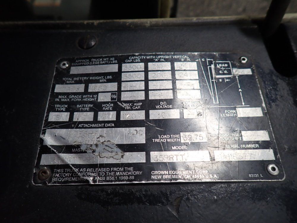 Crown 3500 Lbs Electric Reach Lift - 3srrtt