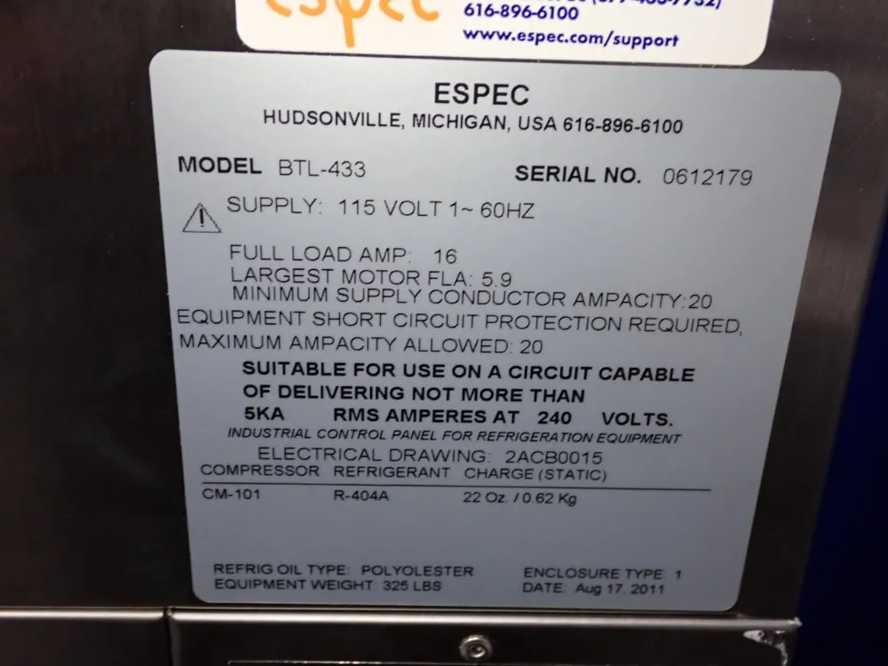 Espec Environmental Chamber - Btl-433