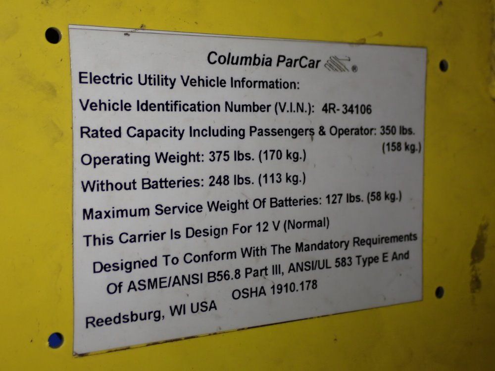 Columbia Parcar Electric Utility Vehicle
