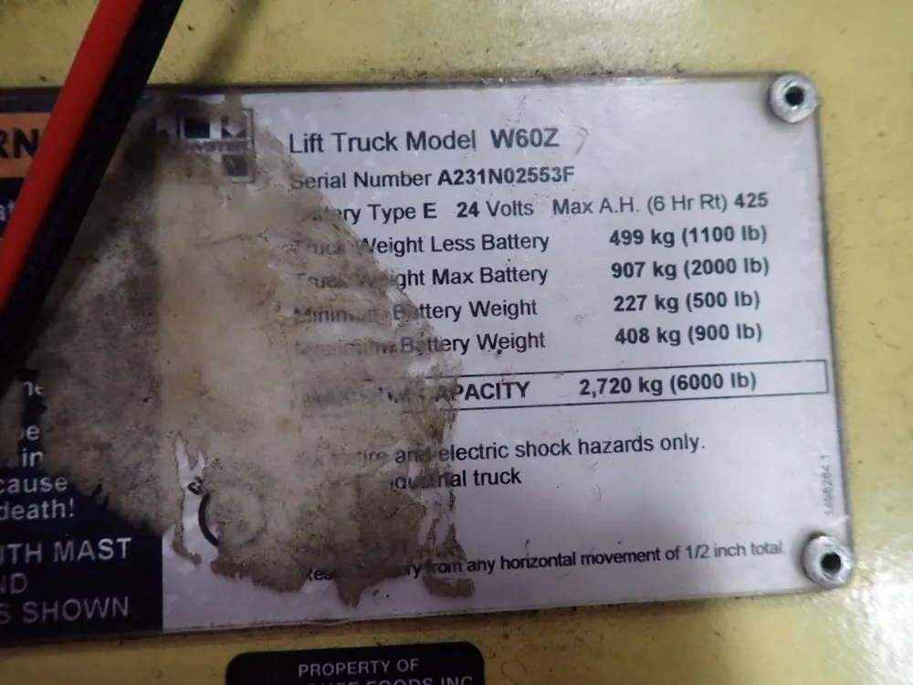 Hyster 6000 Lbs Electric Pallet Jack - W602