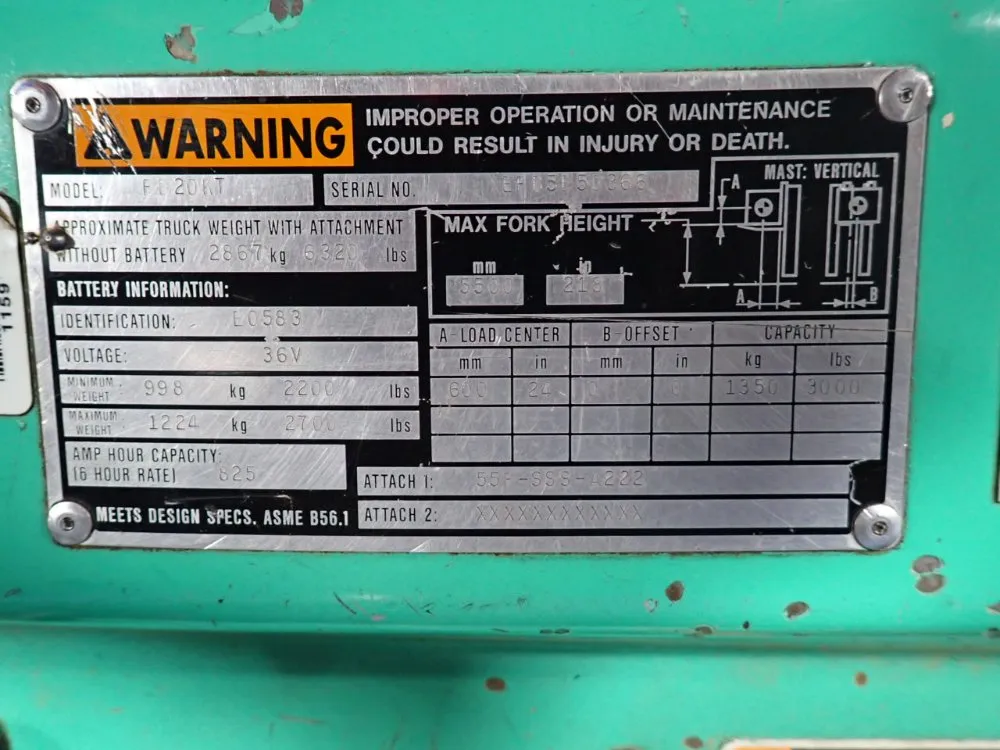 Mitsubishi Caterpillar 3000 Lbs Electric Forklift - Fb20kt