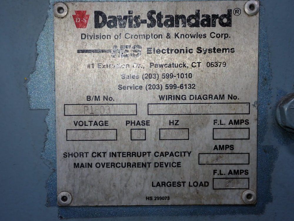 Davis-standard 19600 Lbs Extruder - Ds 15