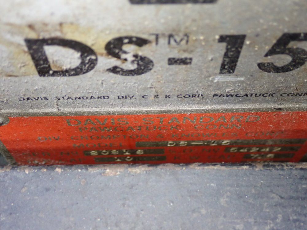 Davis-standard 19600 Lbs Extruder - Ds 15