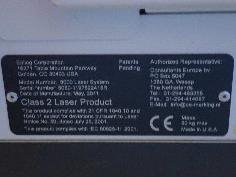 Epilog 24"x 18" Laser - 8000 Laser System