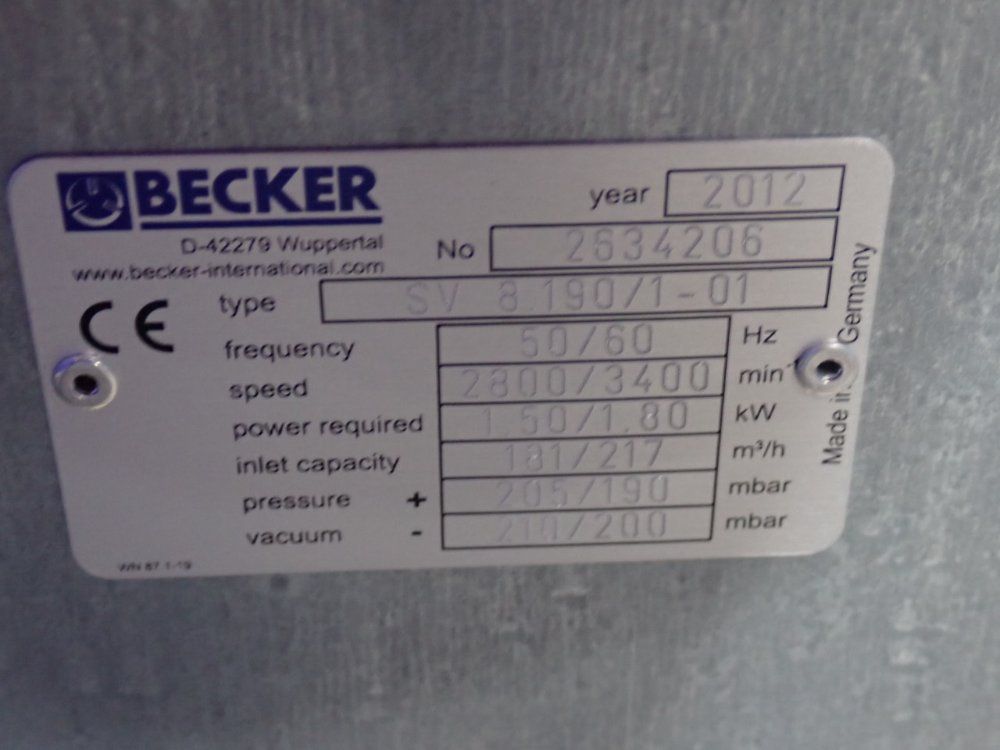 Becker Regenerative Blower