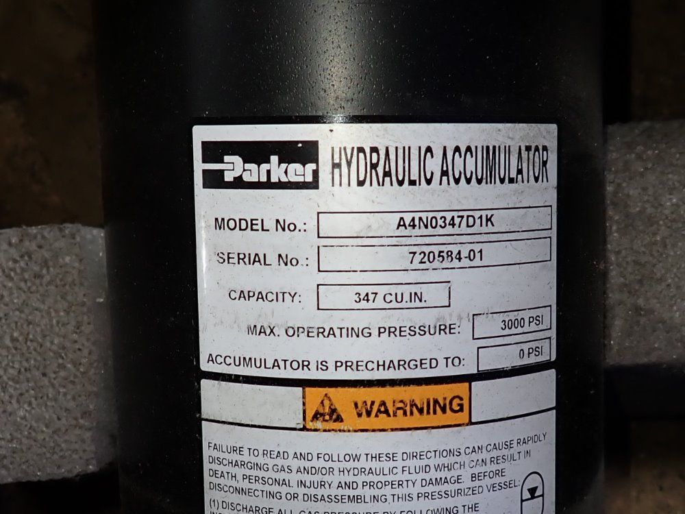 Parker 347 Cu.in. Hydraulic Accumulators - A4n0347d1k