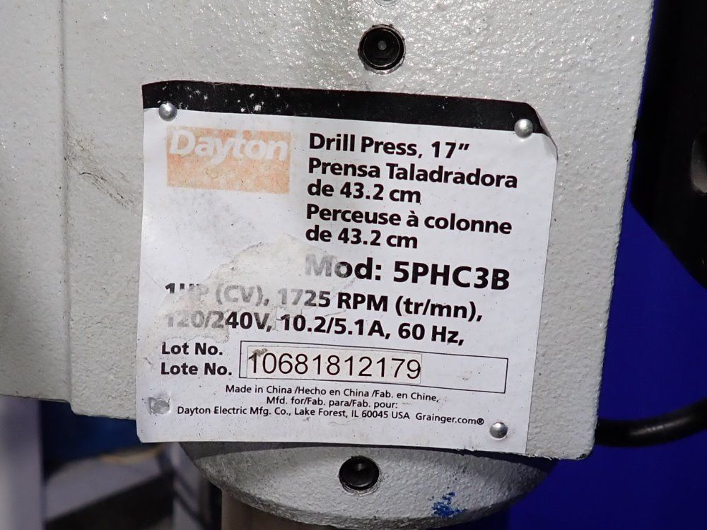 Dayton 17" Drill Press - 5phc3b