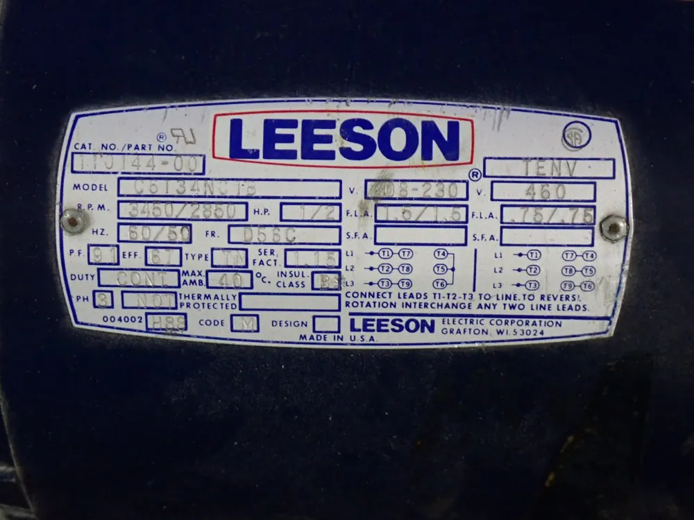 Leeson 1/2 Hp Motor - C6134nc1b
