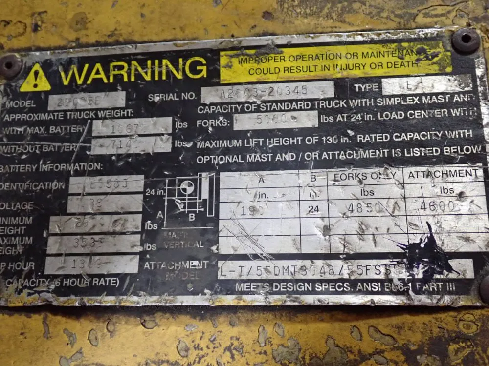 Caterpillar 4850 Lbs Electric Forklift - 2f025e