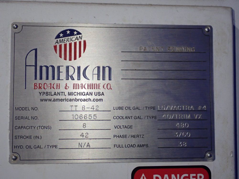 American Broach  Machine Vertical Broach