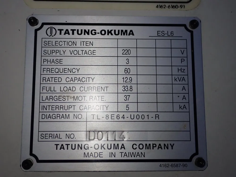 Tatung-okuma Cnc Lathe - Es-l6