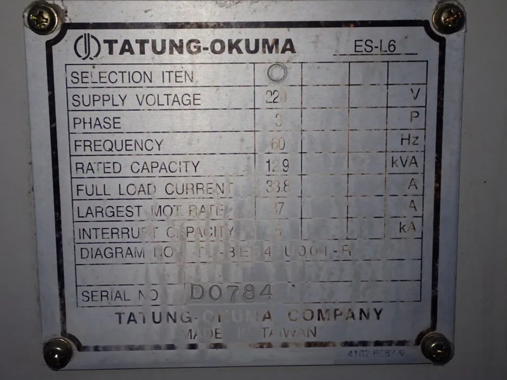 Tatung-okuma Cnc Lathe - Es-l6