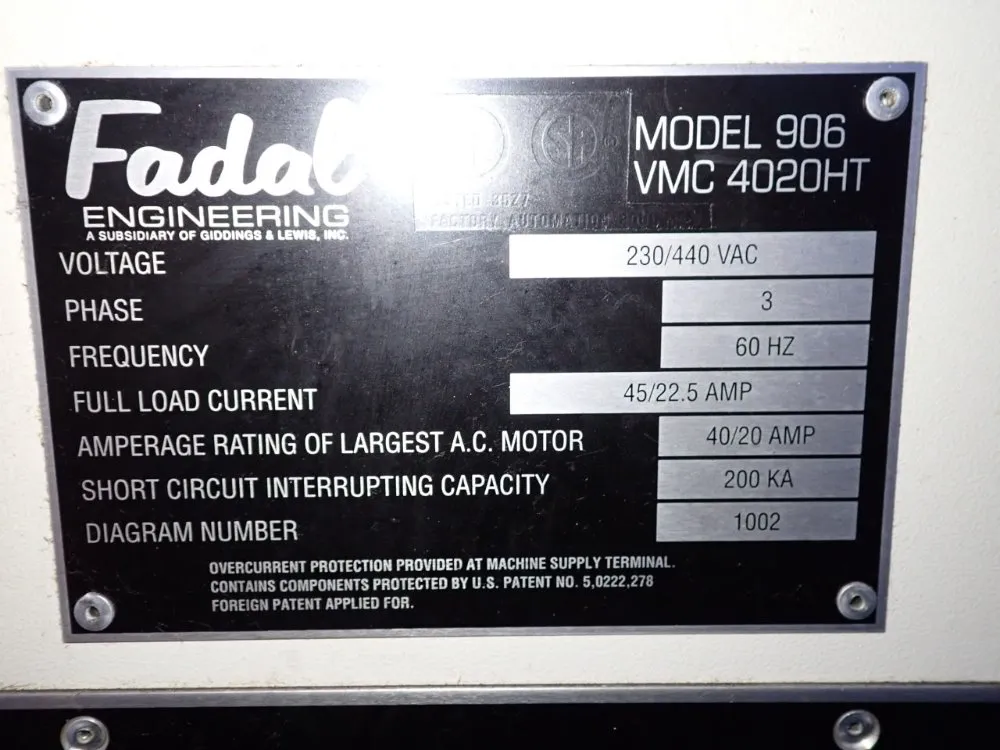 Fadal 20" X 48" Cnc Vmc - Vmc-4020 / 906-1s