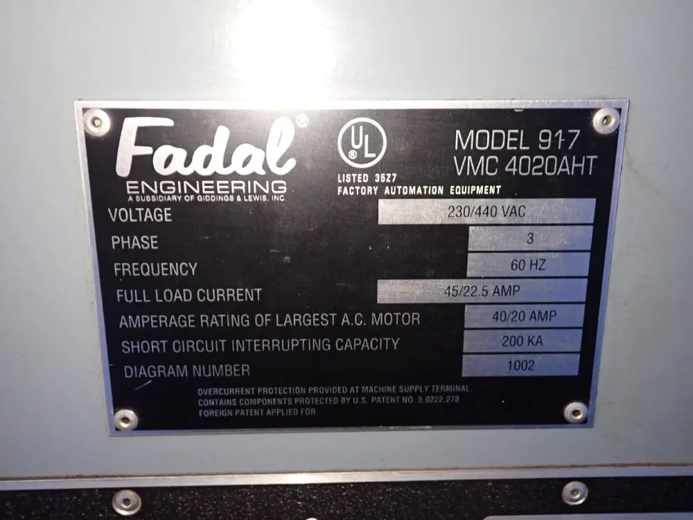 Fadal 20" X 48" Cnc Vmc - Vmc-4020aht / 917-1
