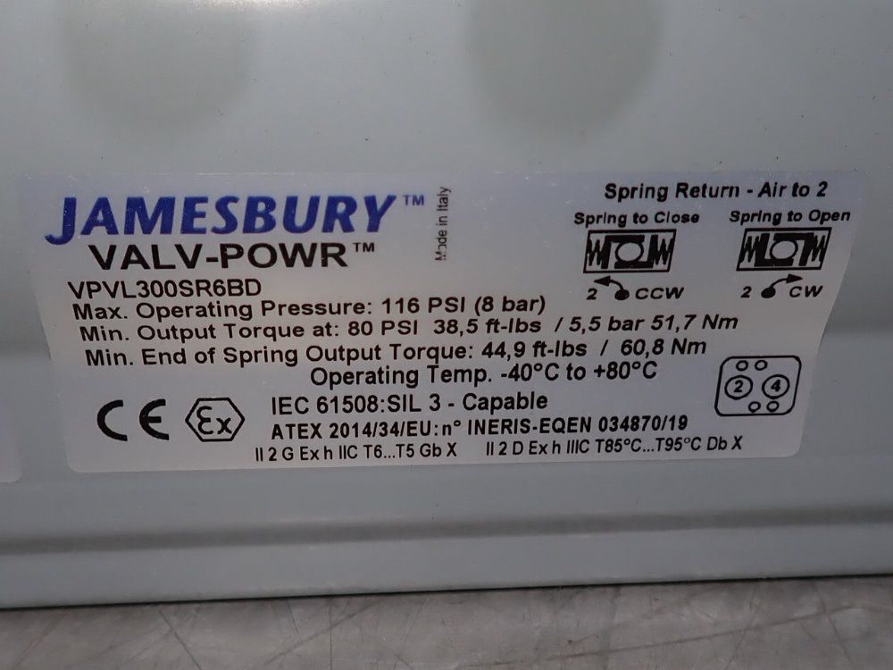 Jamesbury Pneumatic Actuator - Vpvl300sr6bd