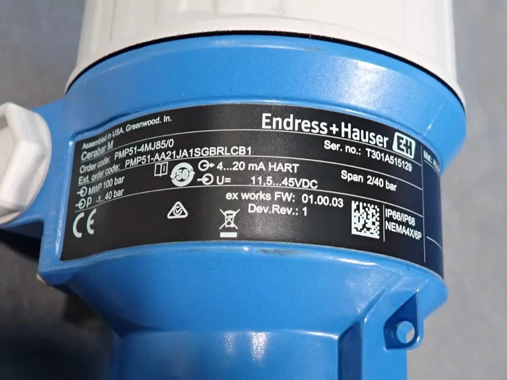 Endress + Hauser Pressure Measurement Sensor - Pmp51-4mj85/0