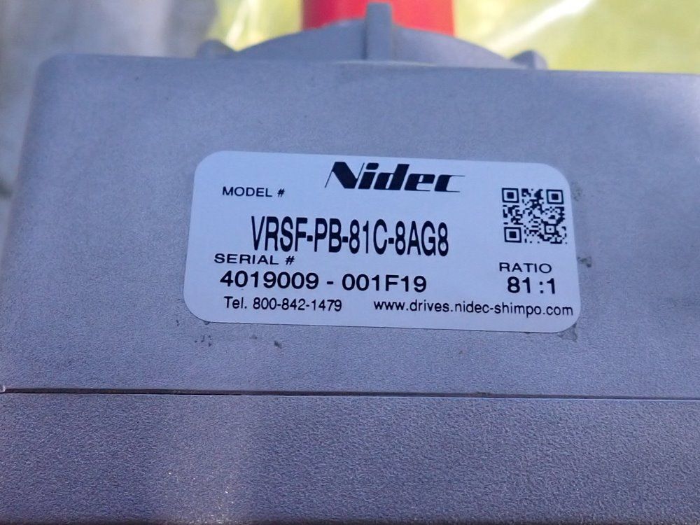 Nidec 81:1 Ratio Gear Reducer - Vrsf-pb-81c-8ag8