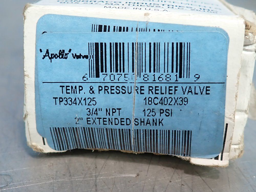Apollo Valves 3/4" Temperature & Pressure Relief Valve - Tp334x125