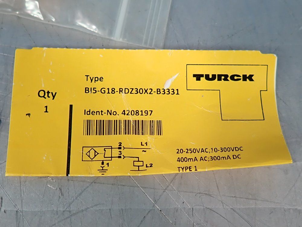 Turck Inductive Sensor - Bi5-g18-rdz30x2-b3331
