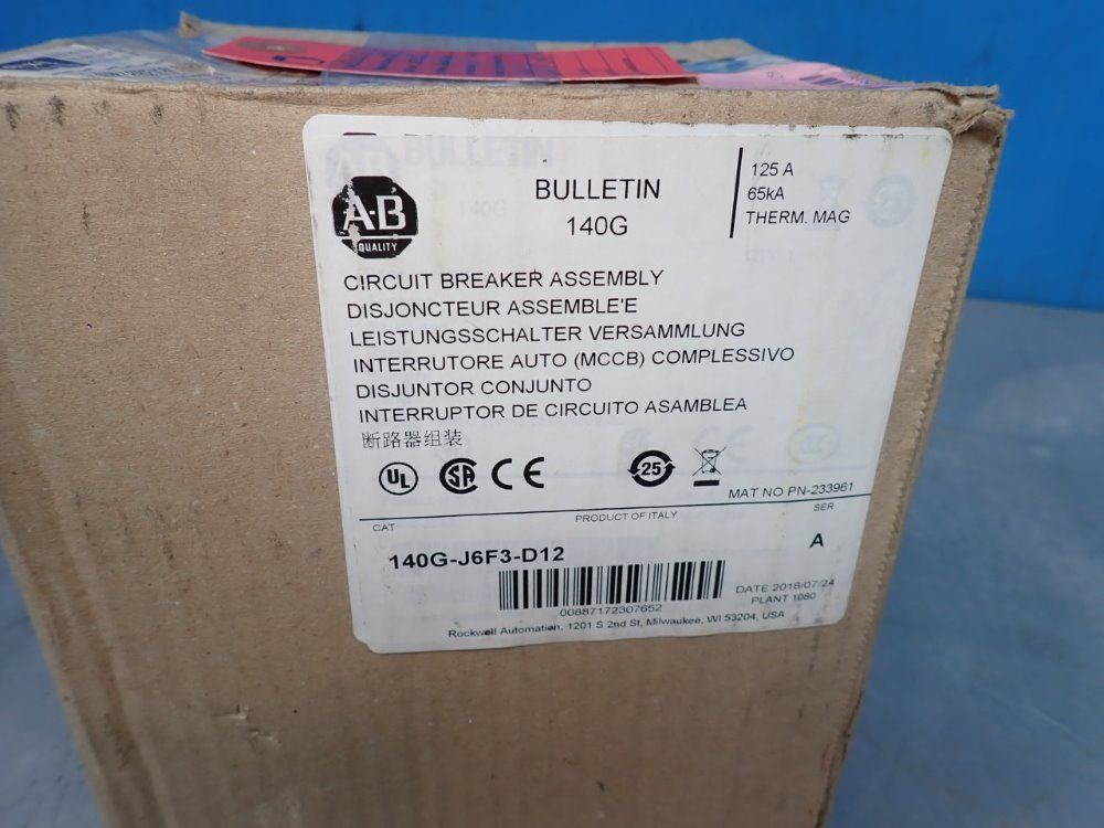 Allen Bradley Circuit Breaker Assembly - 140g-j6f3-d12