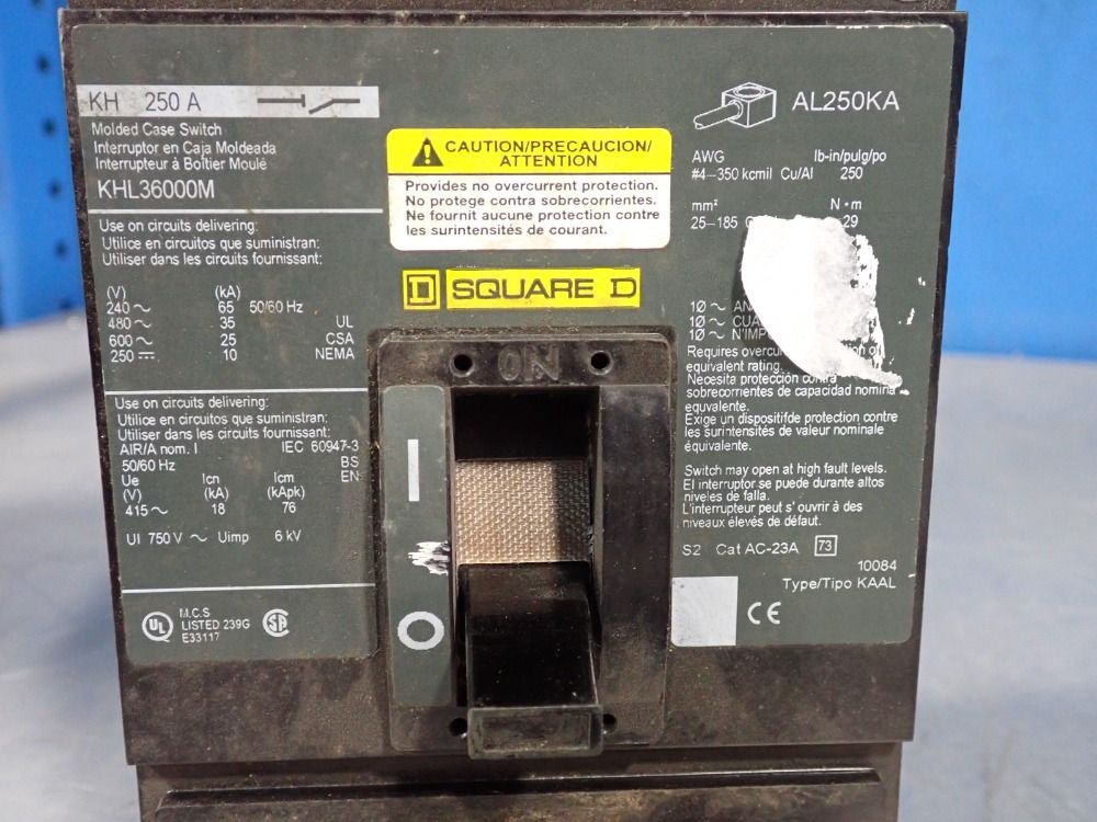 Square D 600 Vac Circuit Breaker - Khl36000m
