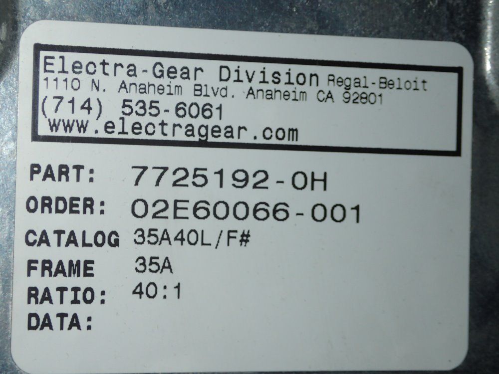 Electra-gear Division Gear Reducer