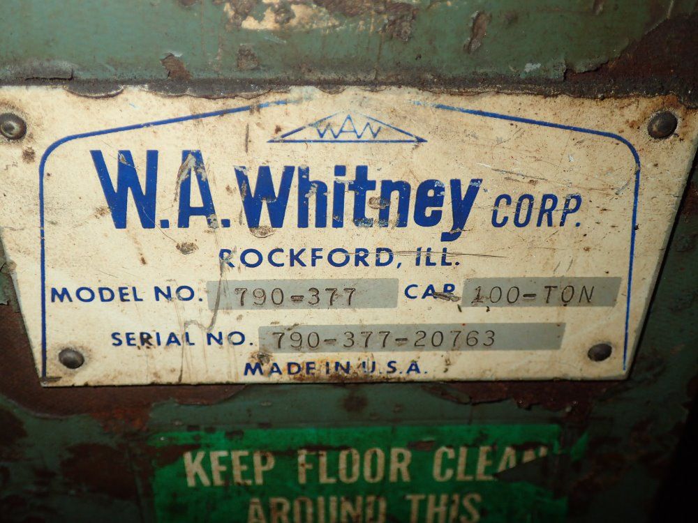 W.a. Whitney Punch Press