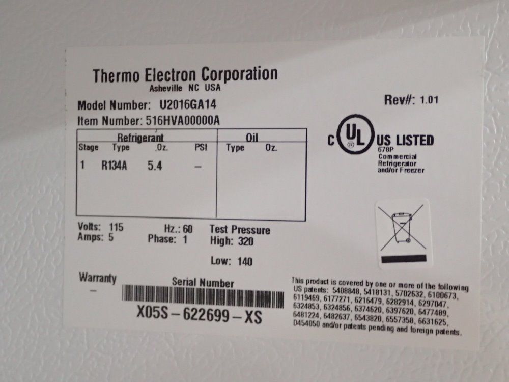 Vwr/thermo Electron Corporation Refrigerator