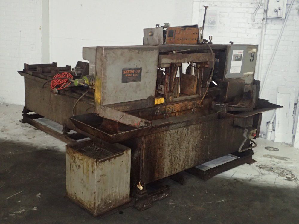 He&m-saw / Hem-saw Horizontal Band Saw W/ Roller Conveyor