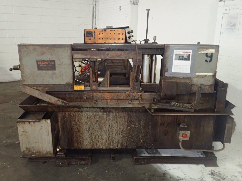 He&m-saw / Hem-saw Horizontal Band Saw W/ Roller Conveyor