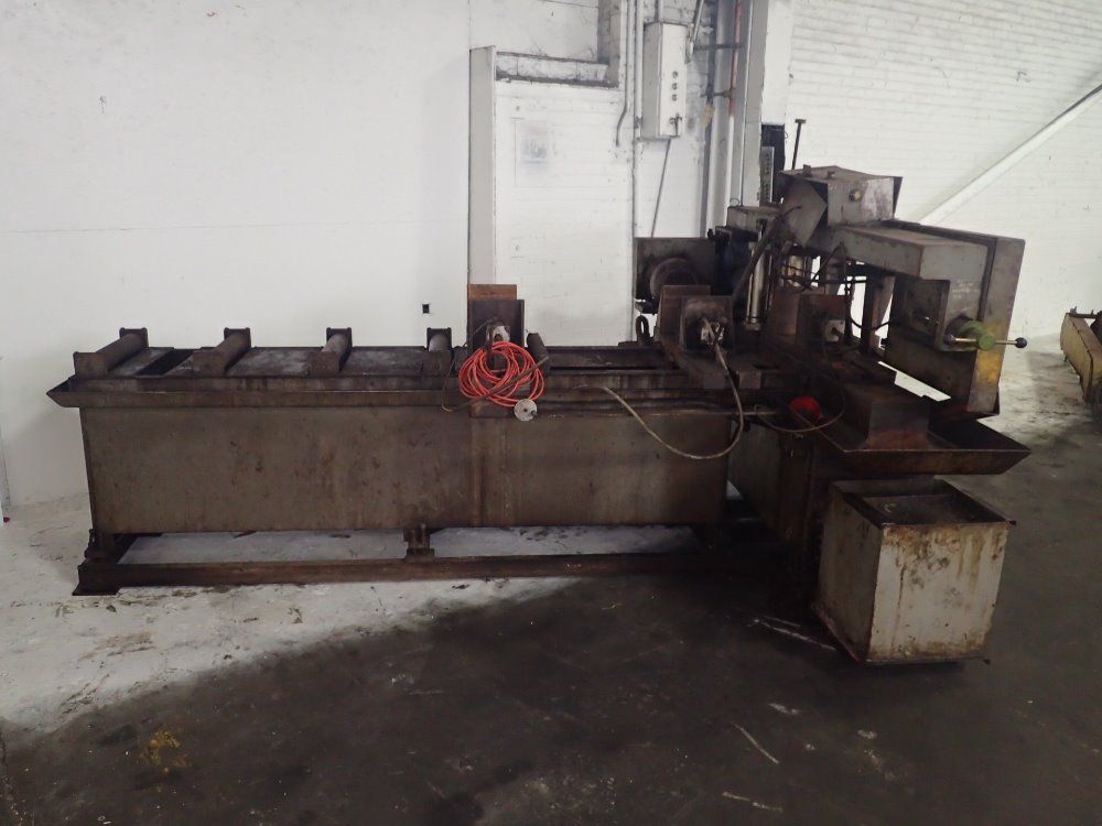 He&m-saw / Hem-saw Horizontal Band Saw W/ Roller Conveyor