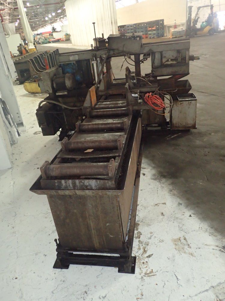 He&m-saw / Hem-saw Horizontal Band Saw W/ Roller Conveyor