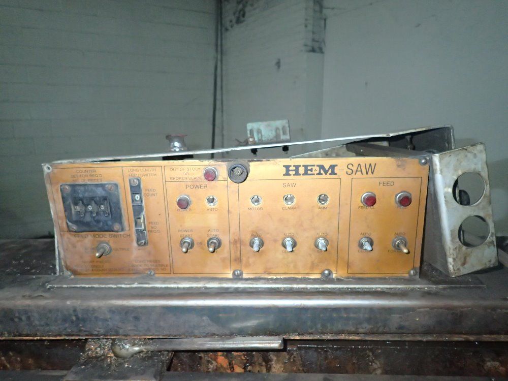 He&m-saw / Hem-saw Horizontal Band Saw W/ Roller Conveyor