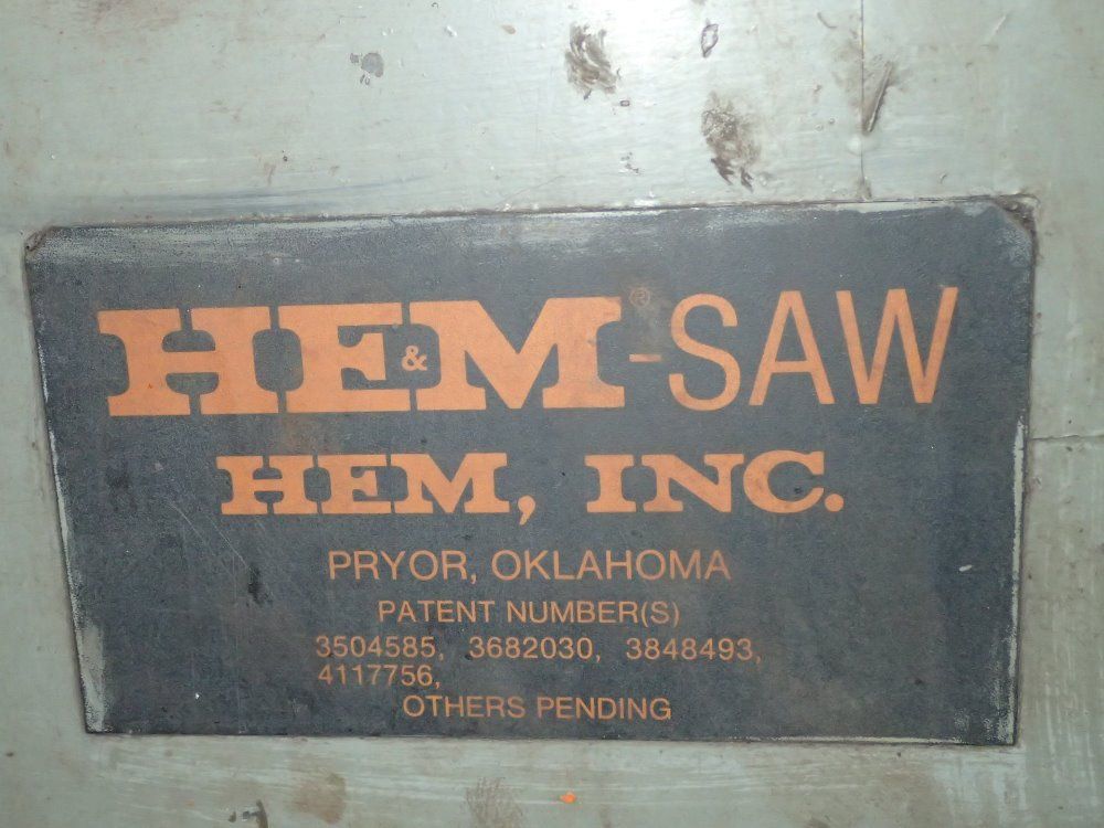 He&m-saw / Hem-saw Horizontal Band Saw W/ Roller Conveyor