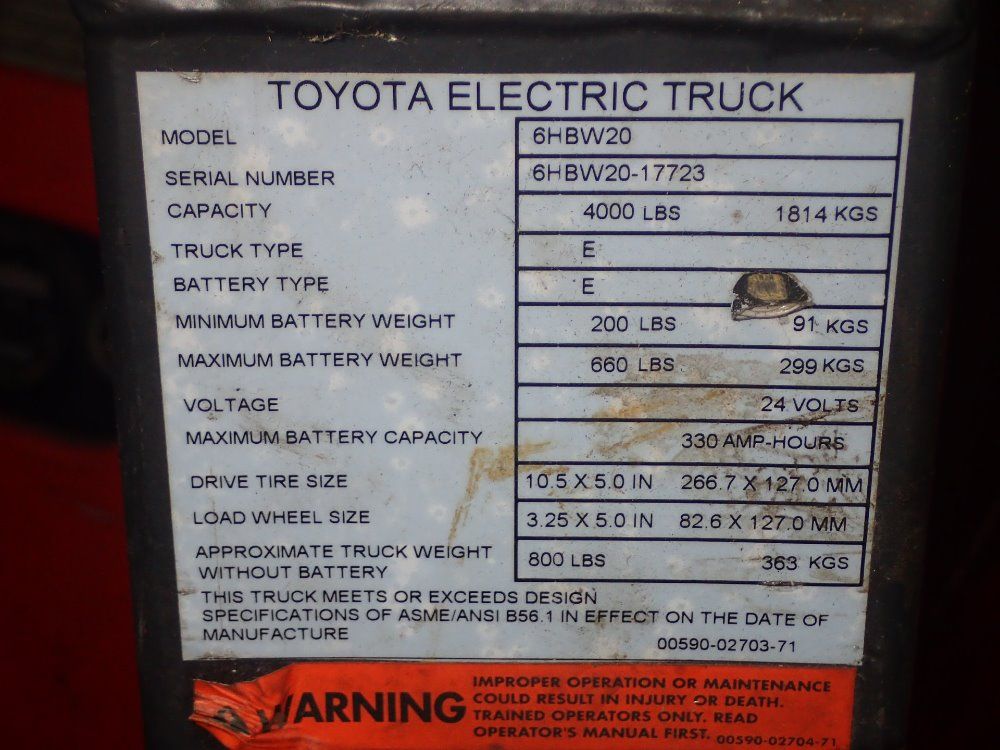 Toyota/enersys Electric Pallet Jack