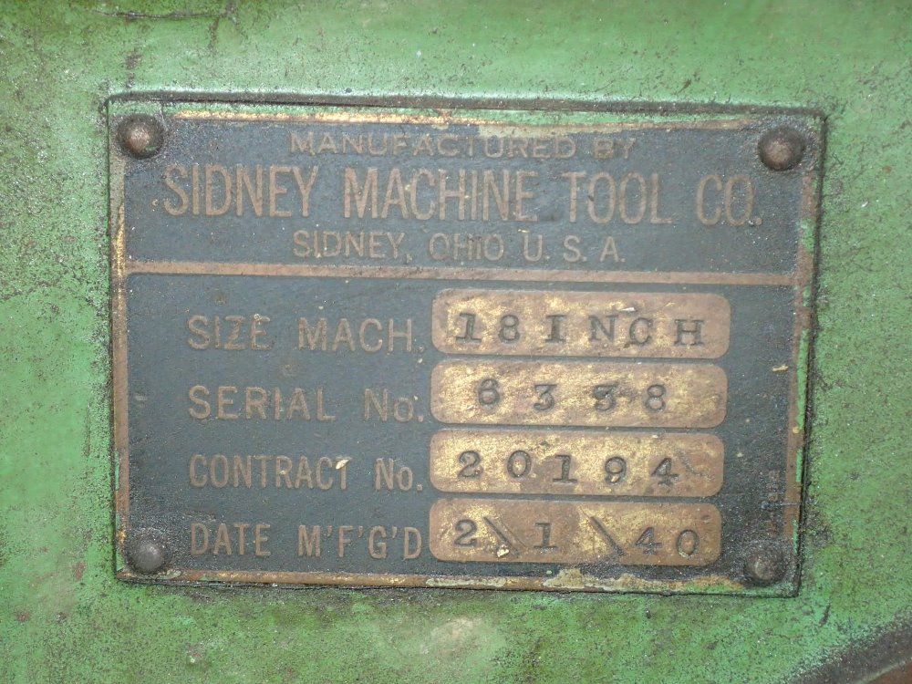 Sidney Machine Tool Co. Lathe