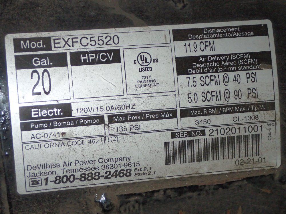 Devilbiss Air Power Co. Portable Air Compressor