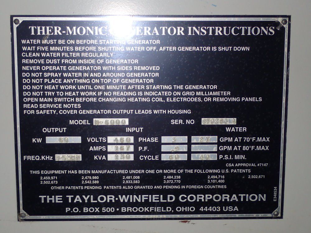 Taylor-winfield Corp. Generator