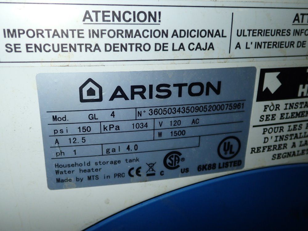 Ariston Water Heater Storage Tank