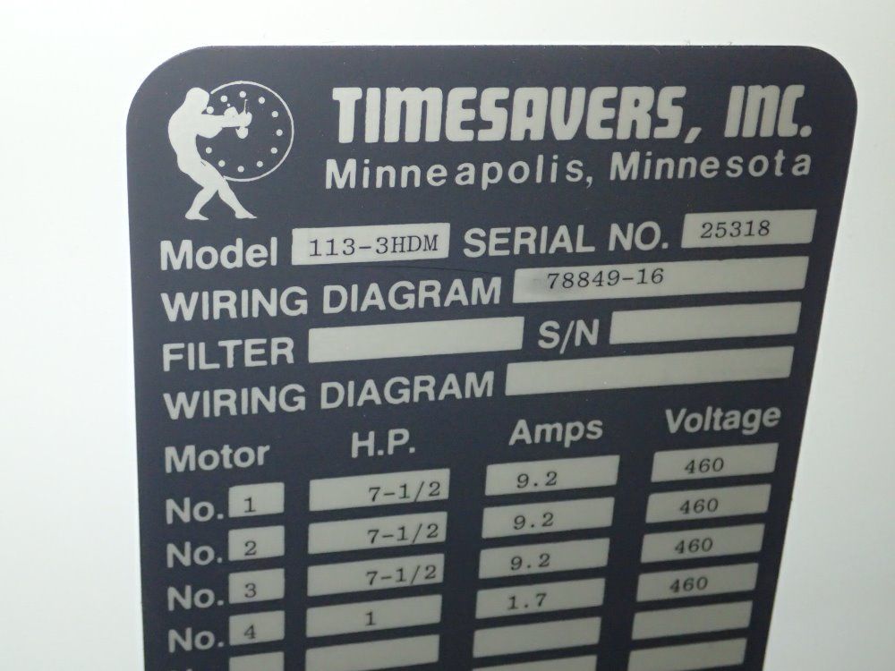 Time Saver 13"x111 Conveyorized Belt Sander - 113-3hdm