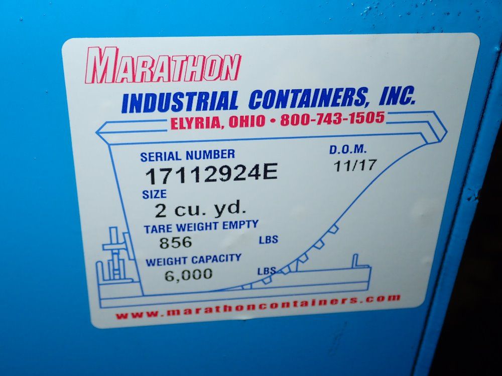 Marathon 2 Cu. Yds. 6000# Self Dumping Hopper