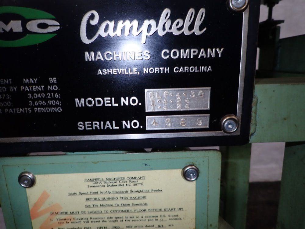 Campbell Machines Vibratory Feeder