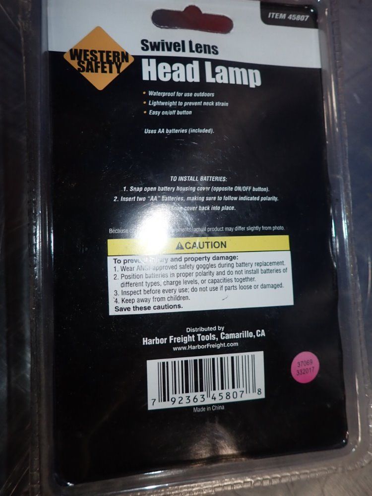 Western Safety Head Lamp