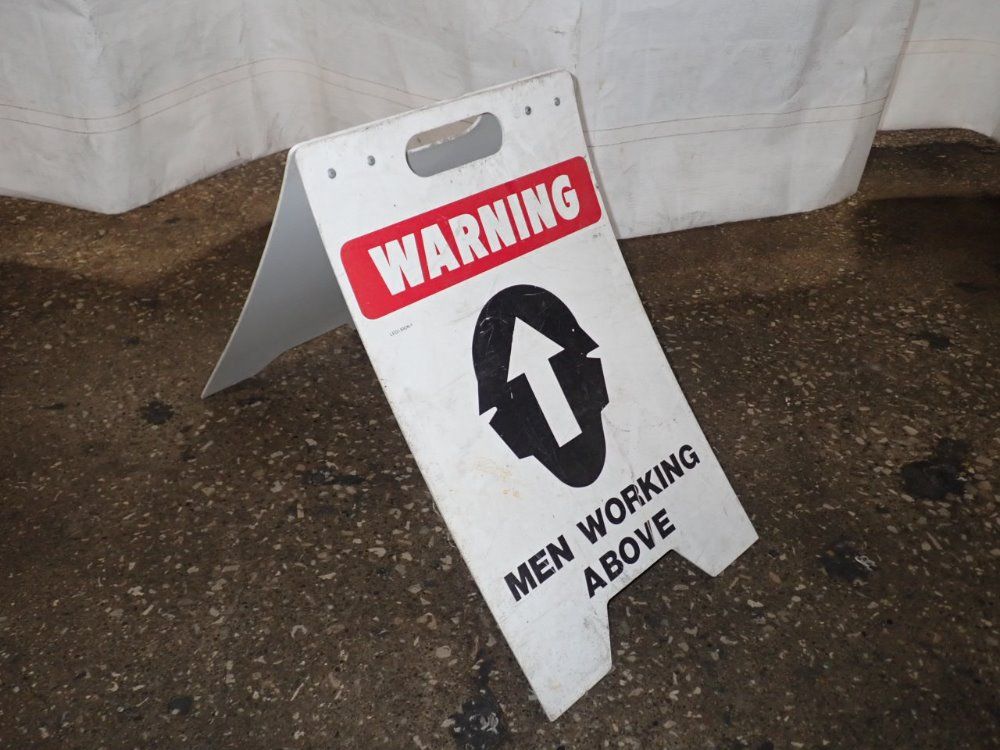 Legi Sign Warning Men Working Above Sign