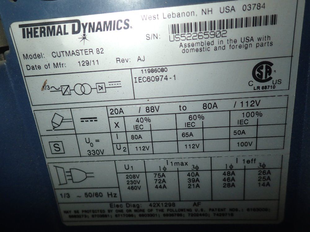 Thermal Dynamics Plasma Cutter
