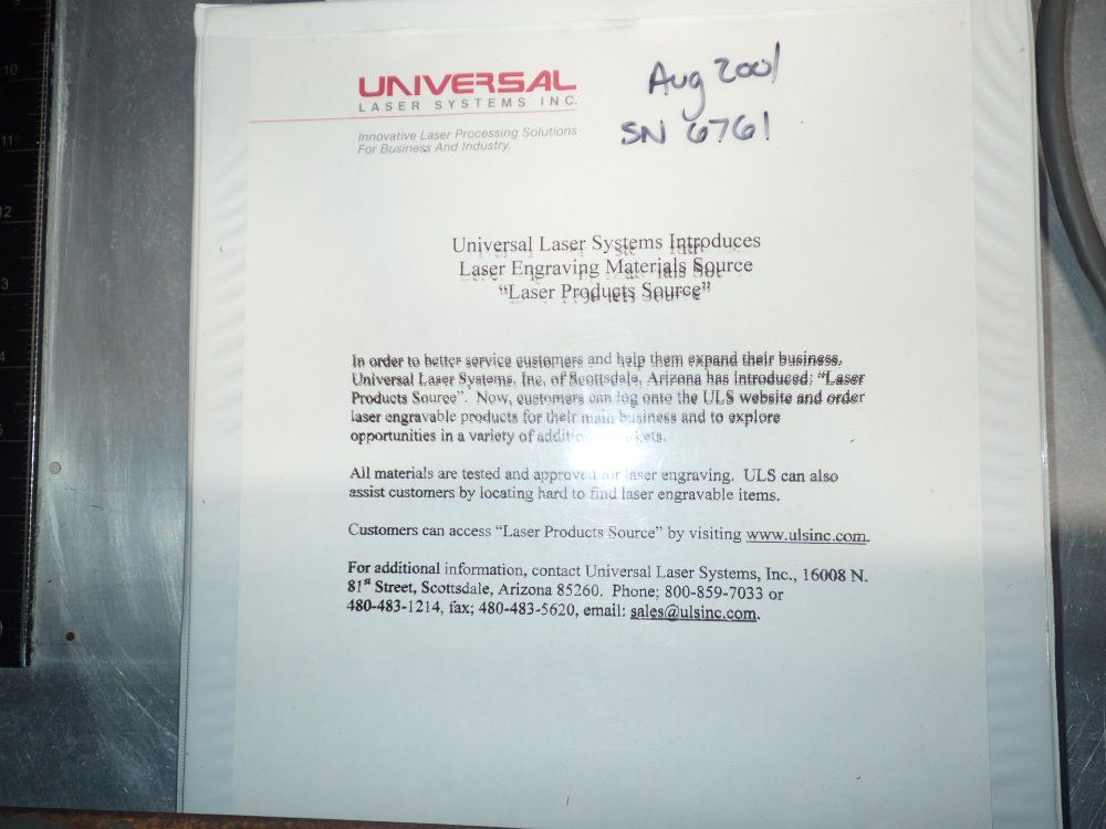 Universal Laser Systems Laser Engravor