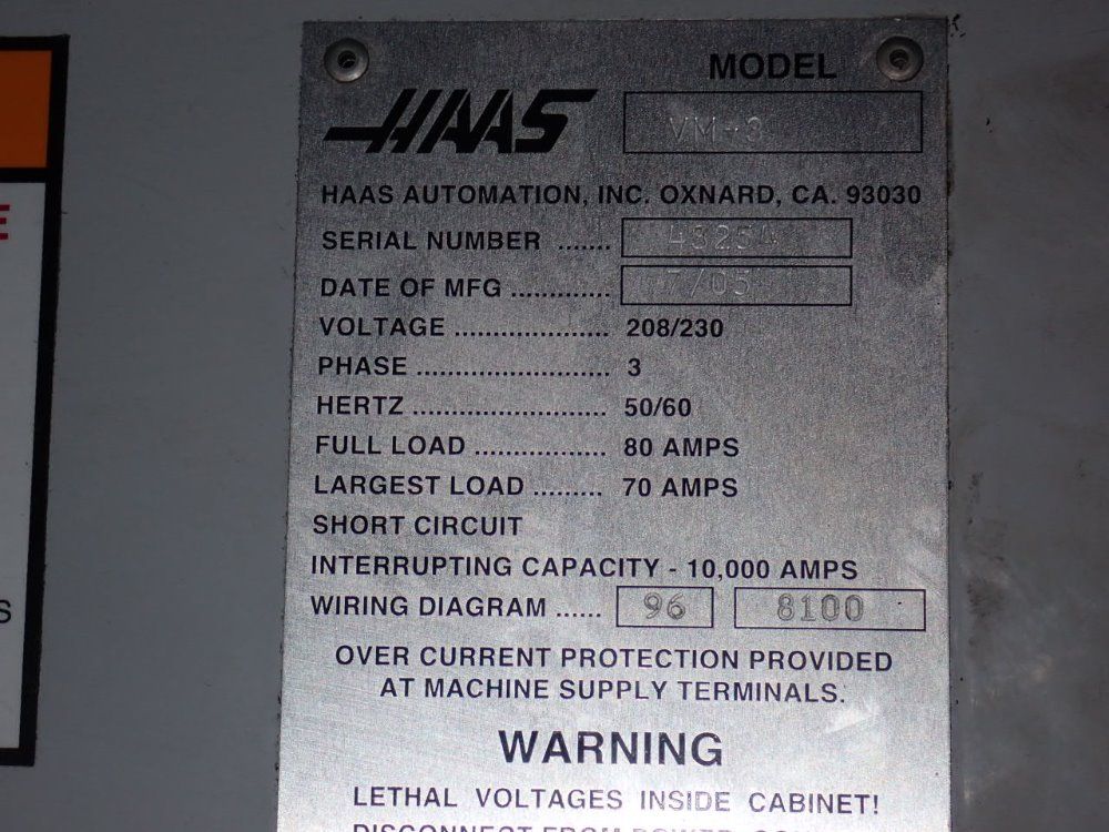 Haas 18" X 48" Vm-3 Cnc Lathe - Vm-3