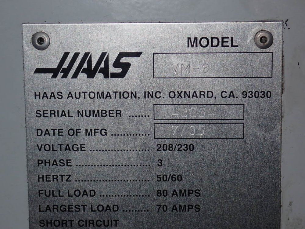 Haas 18" X 48" Vm-3 Cnc Lathe - Vm-3