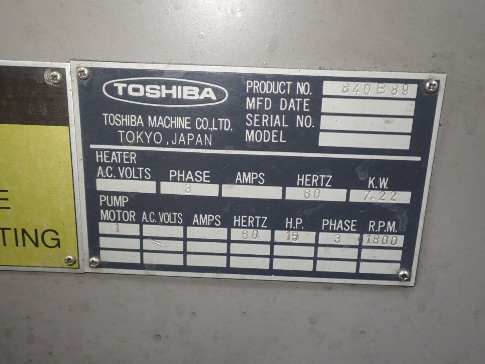 Toshiba Isf 60p Vl-1.5b Injection Molder - Isf 60p Vl-1.5b